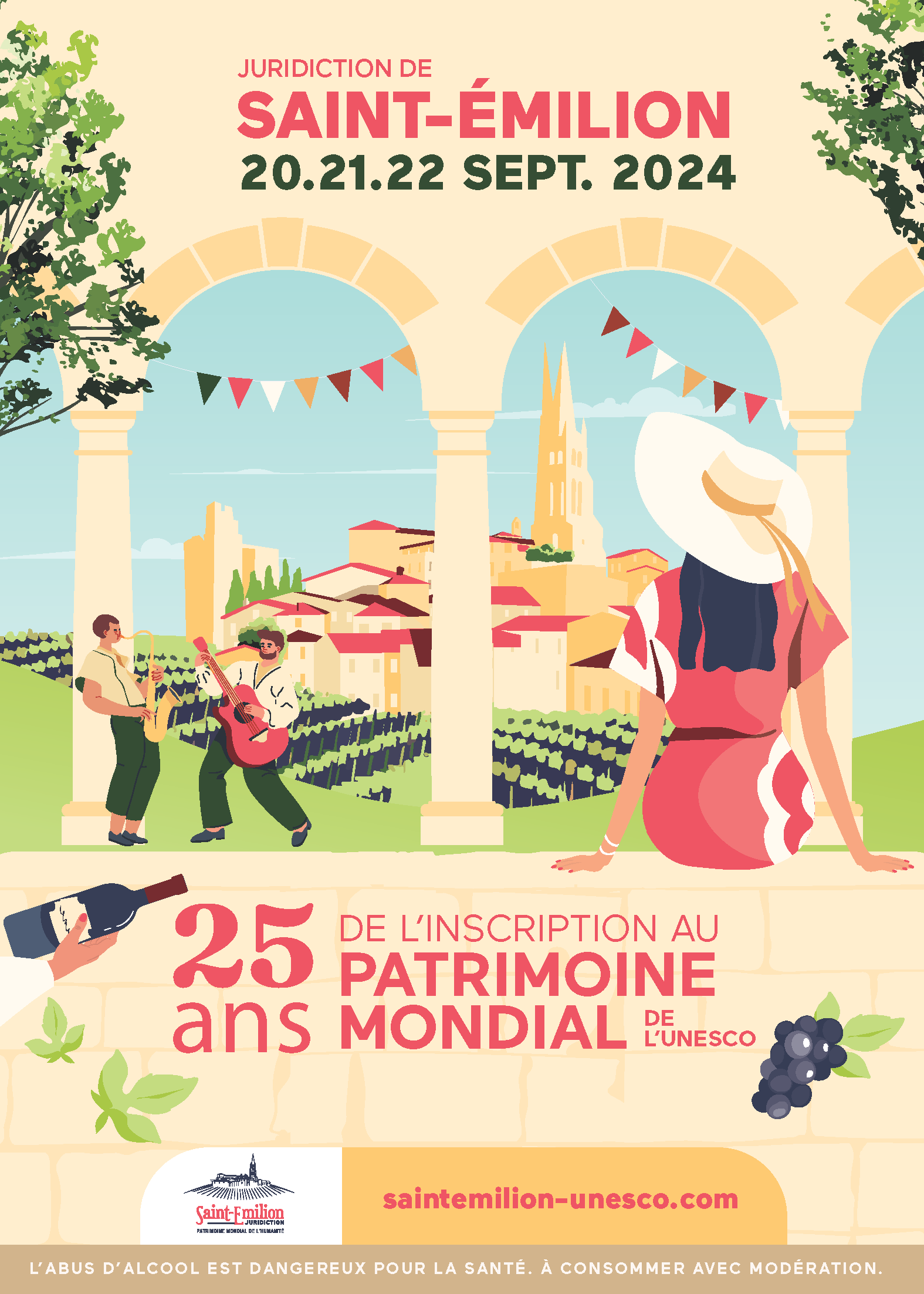 affiche juridiction saint-emilion 25 ans UNESCO patrimoine culturel